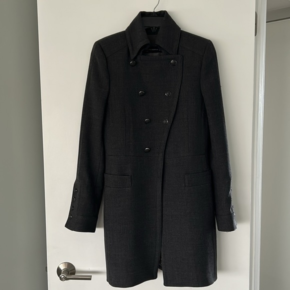 Zara gray wool knee length coat, size XS - Picture 1 of 8